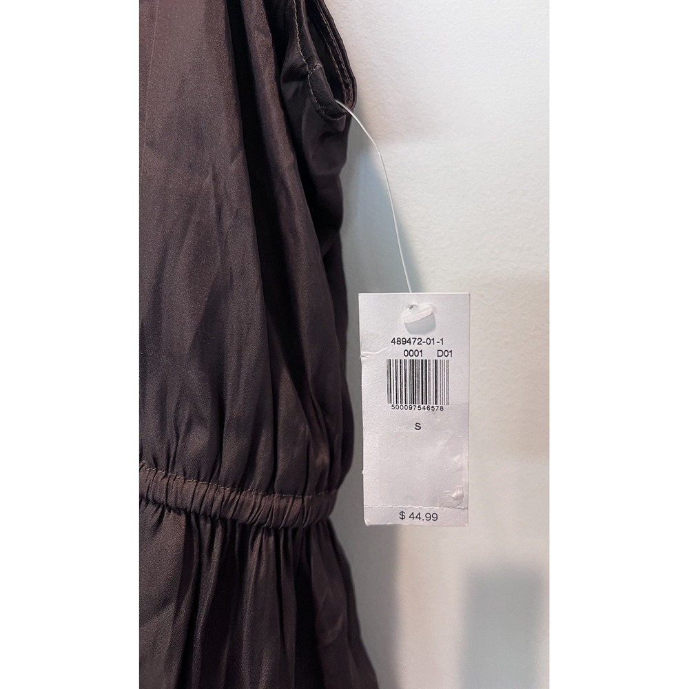 NWT Satin Old Navy Chocolate Brown Halter‎ Peplum Top Blouse Size Small - Picture 4 of 7